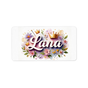 Princess Floral Name Labels – Personalized Sticker