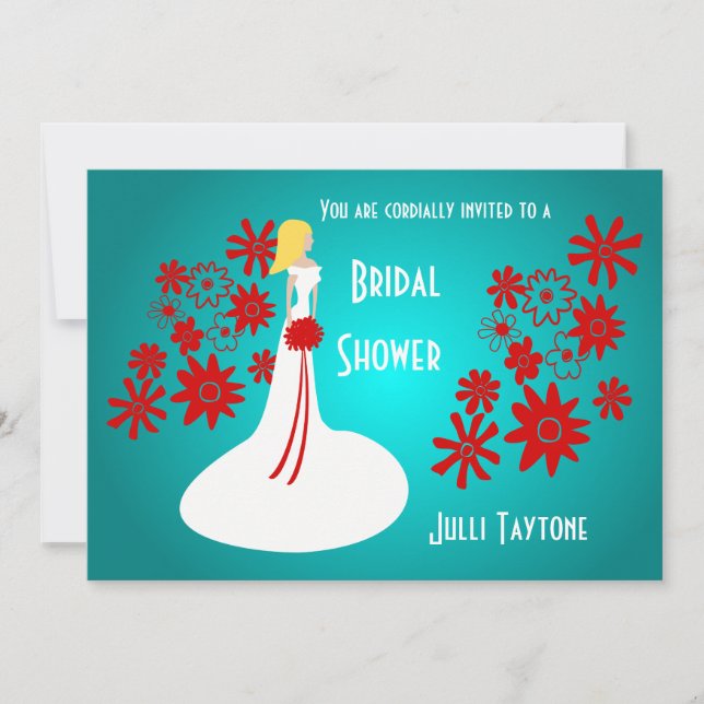 Princess & Flowers Bridal Shower Invitation 3 (Front)