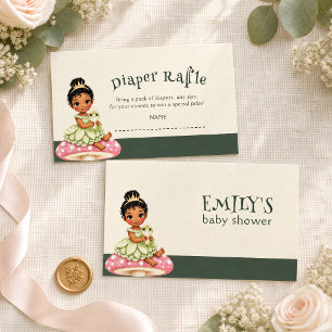 Princess Frog Baby Shower Diaper Raffle Enclosure Card