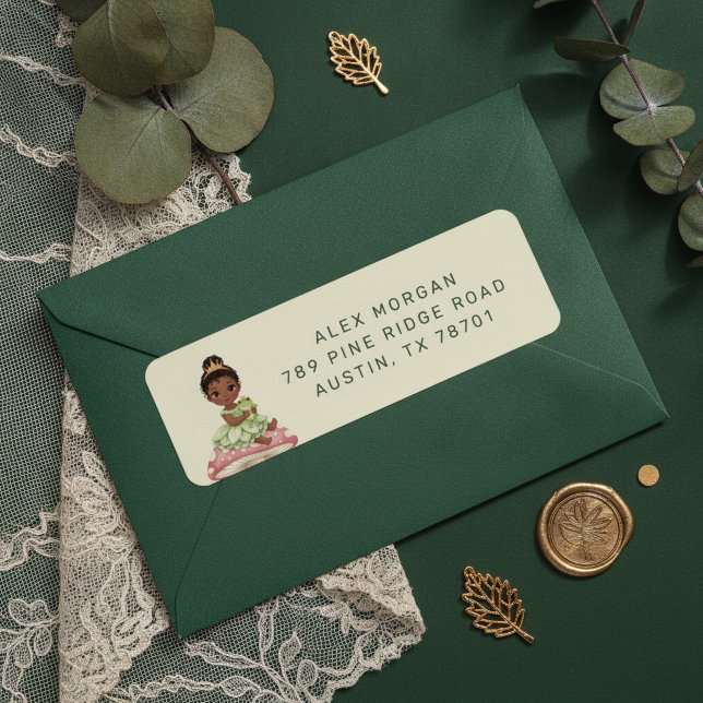 Princess Frog Baby Shower Return Address Label (Creator Uploaded)