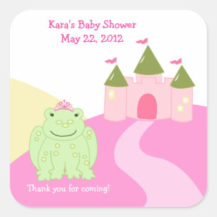 Princess Frog Fairytale SQUARE Favour Sticker