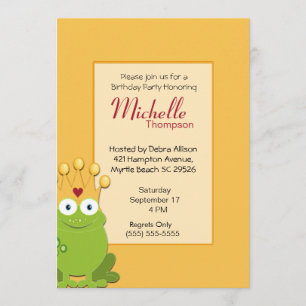 Princess Frog Invitations d'anniversaire