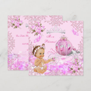 Princess Girl Baby Shower Pink Carriage Invitation