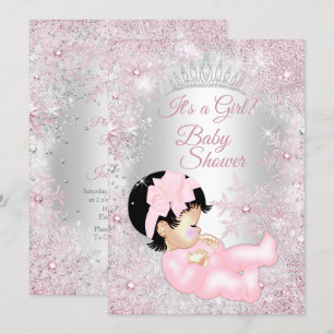 Princess Girl Baby Shower Pink Winter Wonderland Invitation