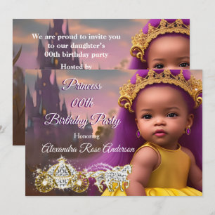 Princess Girls Birthday Party purple ethnic  Invitation