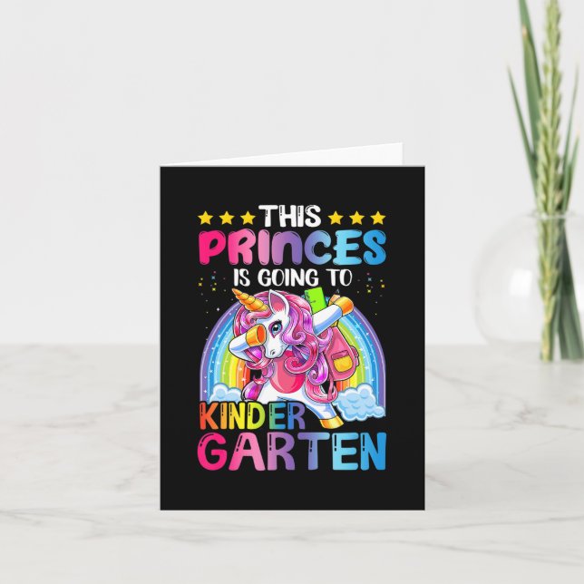 Princess Going To Kindergarten Gift Back to School Card (Front)