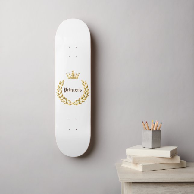 Princess Gold Crown Skateboard (Wall Art)