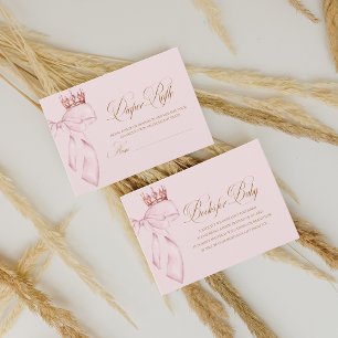 Princess Gold Pink Girl Baby Shower Books for baby Enclosure Card