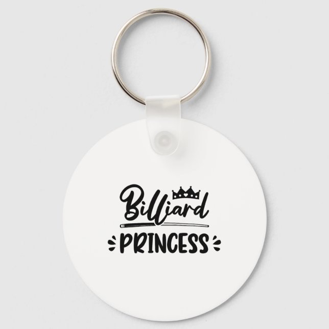Princess Graphic Pool Billard Snooker Billard Cue  Keychain (Front)