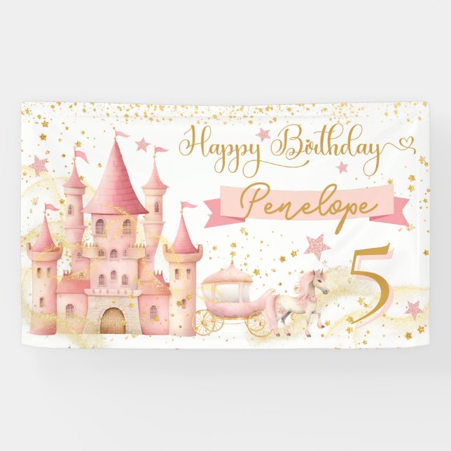 Princess Happy Birthday Banner (Horizontal)