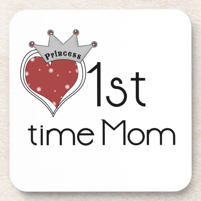 Princess Heart 1st Time Mom Gifts Coaster (Front)