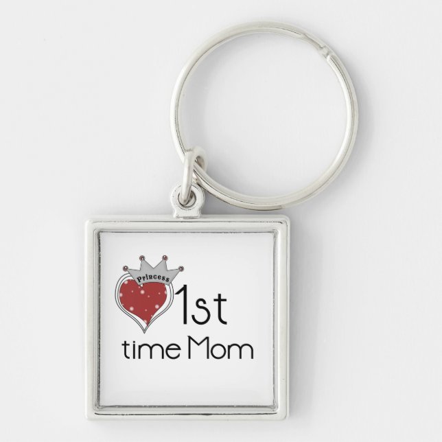 Princess Heart 1st Time Mom Gifts Keychain (Front)