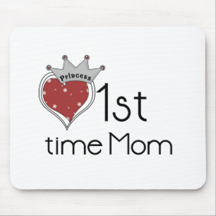 Princess Heart 1st Time Mom Tshirts and Gifts Mouse Pad