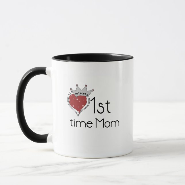 Princess Heart 1st Time Mom Tshirts and Gifts Mug (Left)