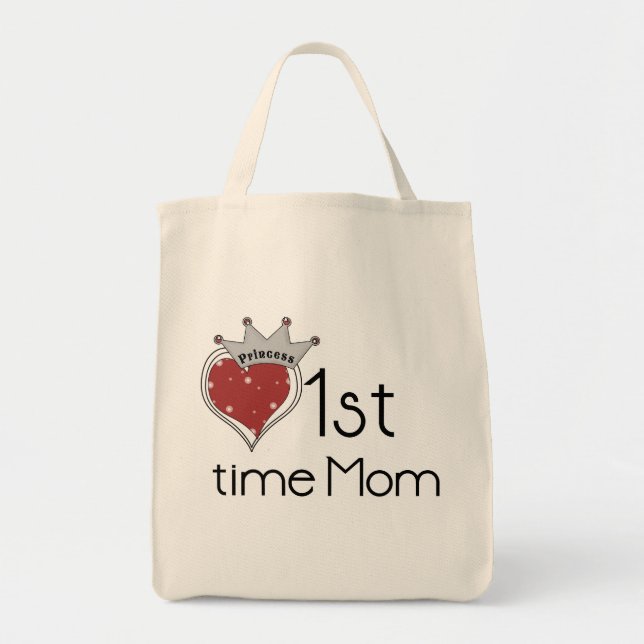 Princess Heart 1st Time Mom Tshirts and Gifts Tote Bag (Front)