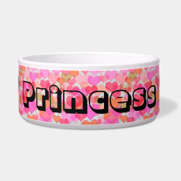 Princess Hearts Fur Baby Food Bowl