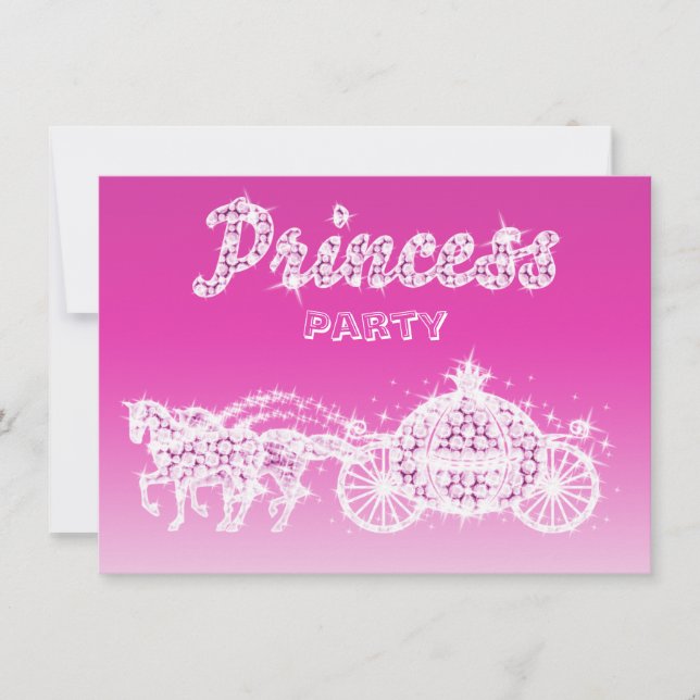 Princess Horses & Carriage Birthday Party Invitation (Front)