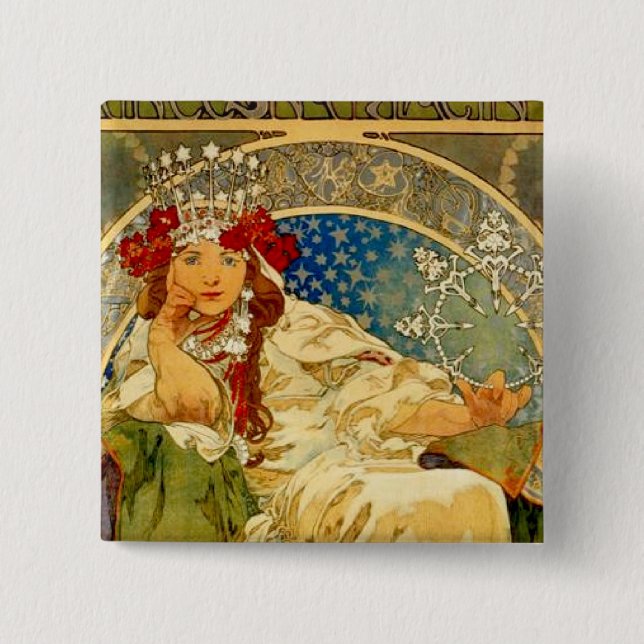 Princess Hyacinth  2 Inch Square Button (Front)
