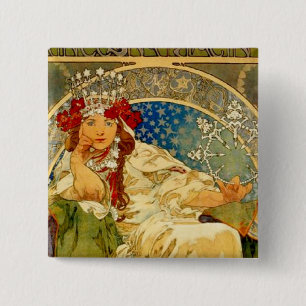 Princess Hyacinth 2 Inch Square Button