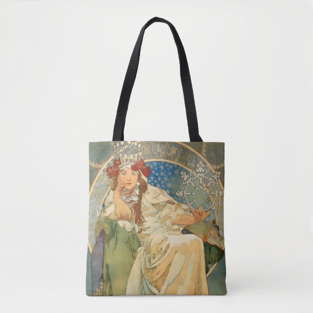 Princess Hyacinth by Alphonse Mucha Tote Bag (Front)