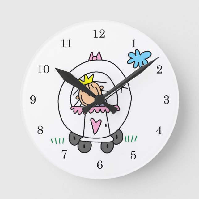 Princess in Carriage Round Clock (Front)