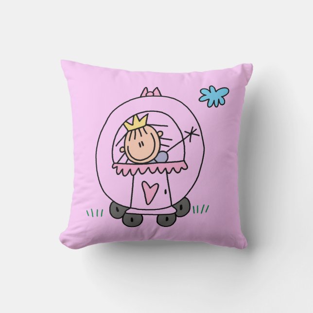 Princess in Carriage Throw Pillow (Front)
