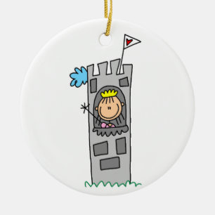 Princess in Castle Tower Ceramic Ornament