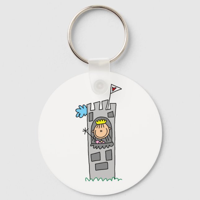 Princess in Castle Tower Keychain (Front)