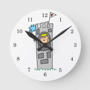 Princess in Castle Tower Round Clock