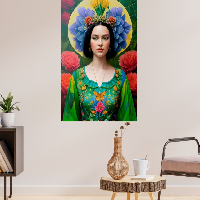 Princess in green floral dress poster (Living Room 3)