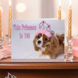 Princess Is 18 Cavalier King Charles Card