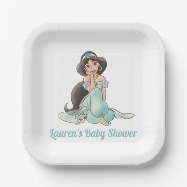 Princess Jasmine | Girl Baby Shower  Paper Plate (Front)
