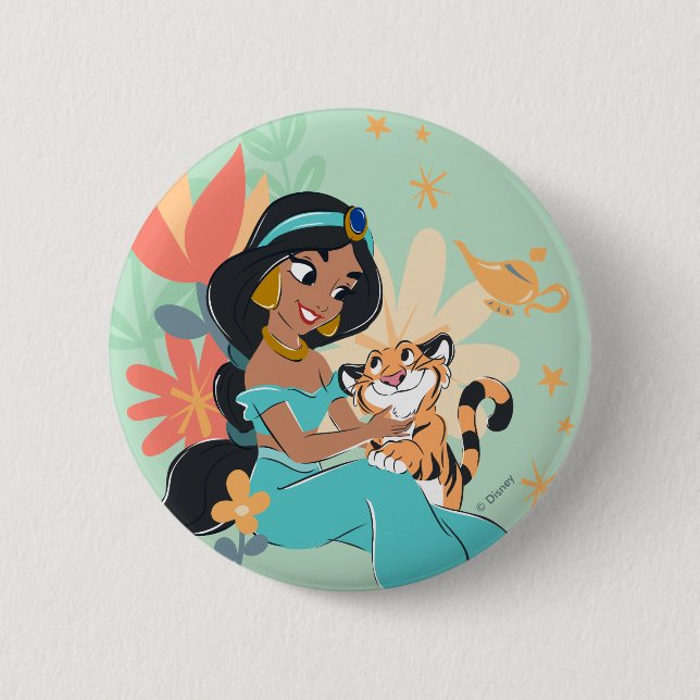 Princess Jasmine & Rajah - Magical Moments 2 Inch Round Button (Front)