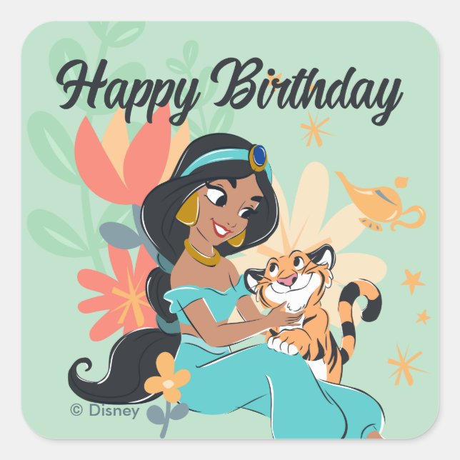 Princess Jasmine & Rajah - Magical Moments Square Sticker (Front)
