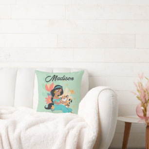 Princess Jasmine & Rajah - Magical Moments Throw Pillow