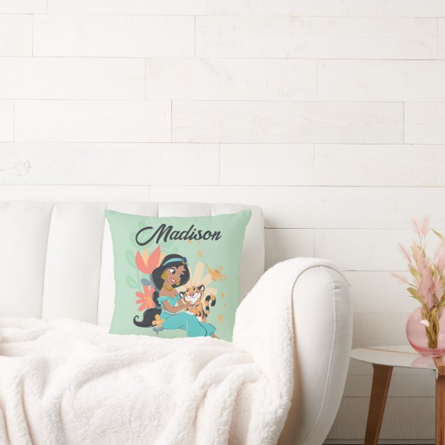 Princess Jasmine & Rajah - Magical Moments Throw Pillow (Couch)