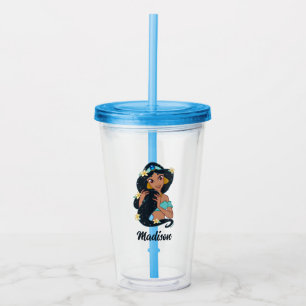 Princess Jasmine - Sparkling Hair & Blossoms Acrylic Tumbler