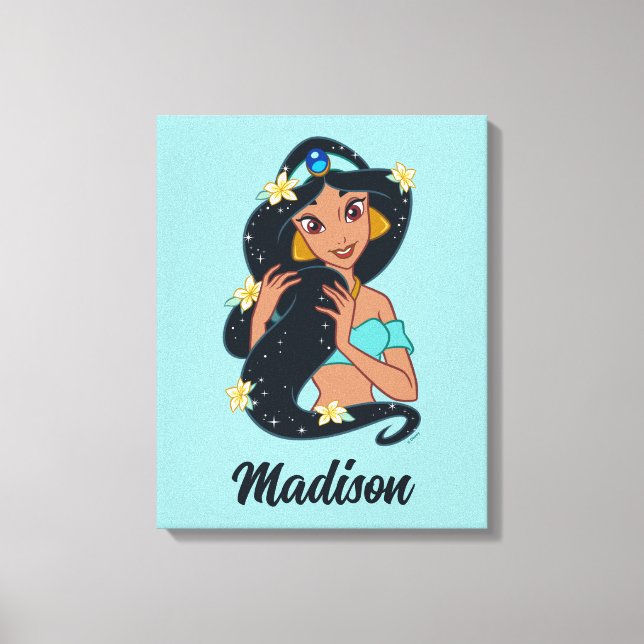 Princess Jasmine - Sparkling Hair & Blossoms Canvas Print (Front)