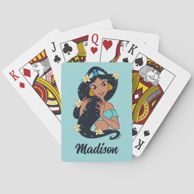 Princess Jasmine - Sparkling Hair & Blossoms Playing Cards (Back)