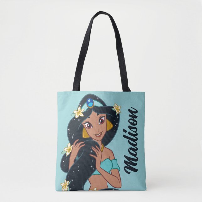 Princess Jasmine - Sparkling Hair & Blossoms Tote Bag (Front)