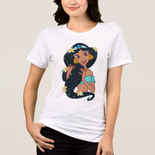 Princess Jasmine - Sparkling Hair & Blossoms Tri-Blend Shirt