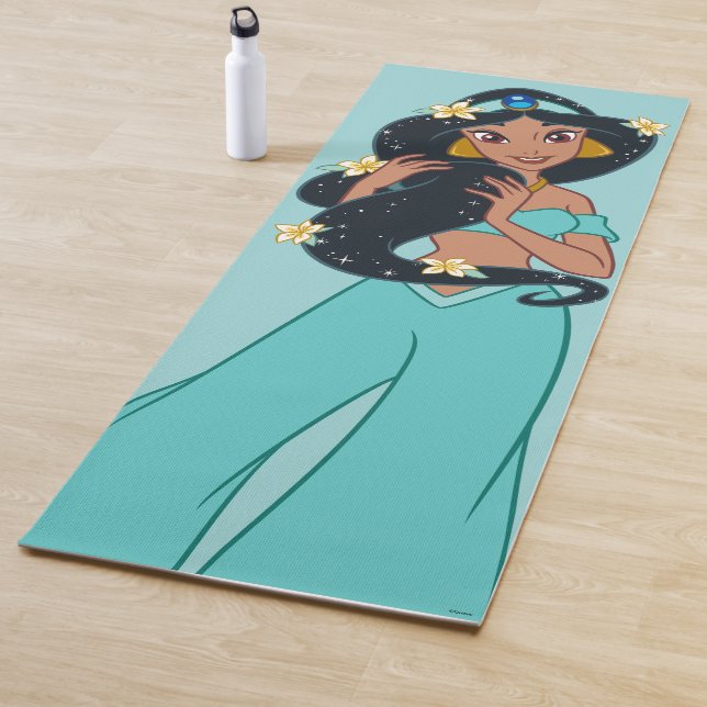 Princess Jasmine - Sparkling Hair & Blossoms Yoga Mat (In Situ)