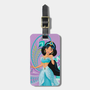 Princess Jasmine with Feathers & Flowers Luggage Tag