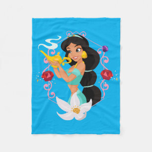 Princess Jasmine With Magic Lamp Fleece Blanket