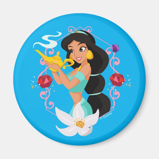 Princess Jasmine With Magic Lamp Magnet (Front)