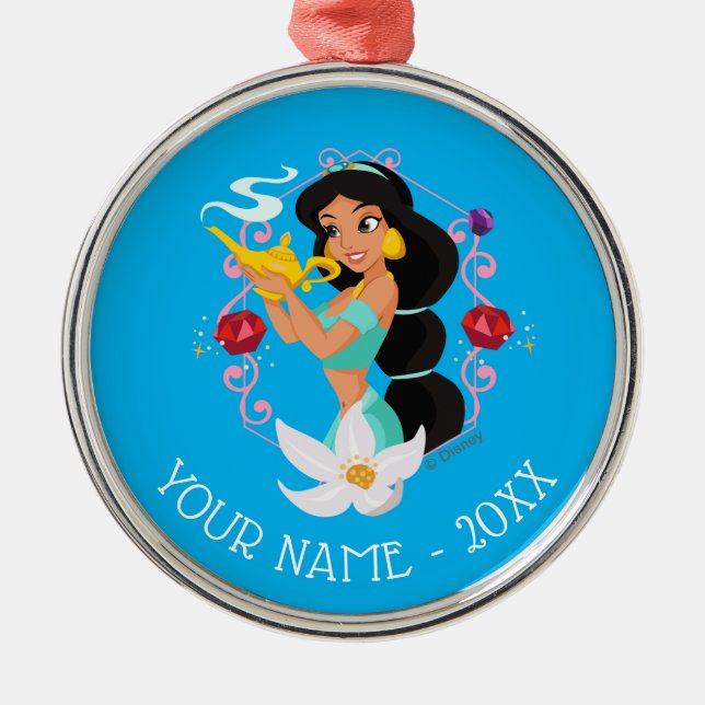 Princess Jasmine With Magic Lamp Metal Ornament (Front)