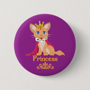 Princess Kitten 2 Inch Round Button