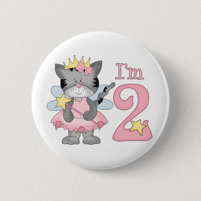 Princess Kitty 2nd Birthday 2 Inch Round Button (Front)