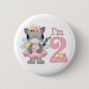 Princess Kitty 2nd Birthday 2 Inch Round Button