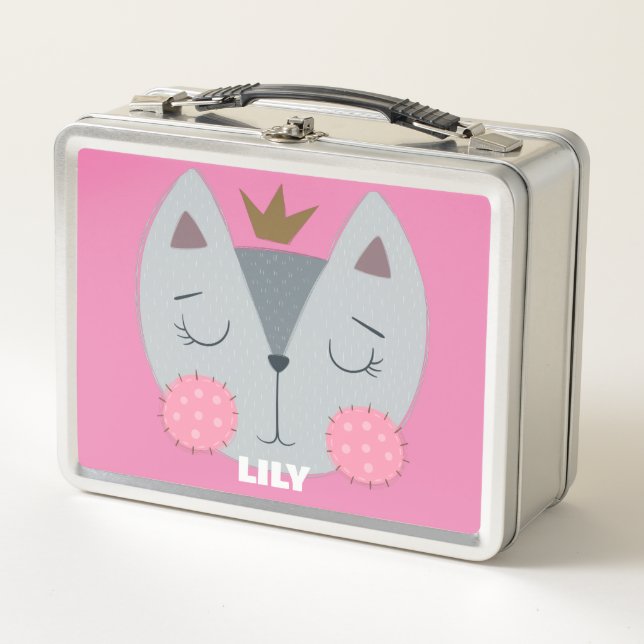 Princess Kitty Metal Customize it Lunchbox  (Front)